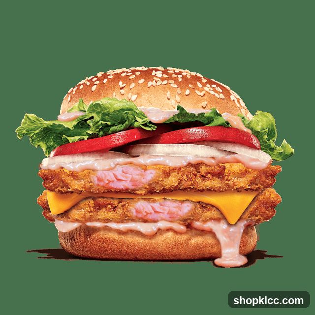 Double Chicken Burger with Sauce and Cheese