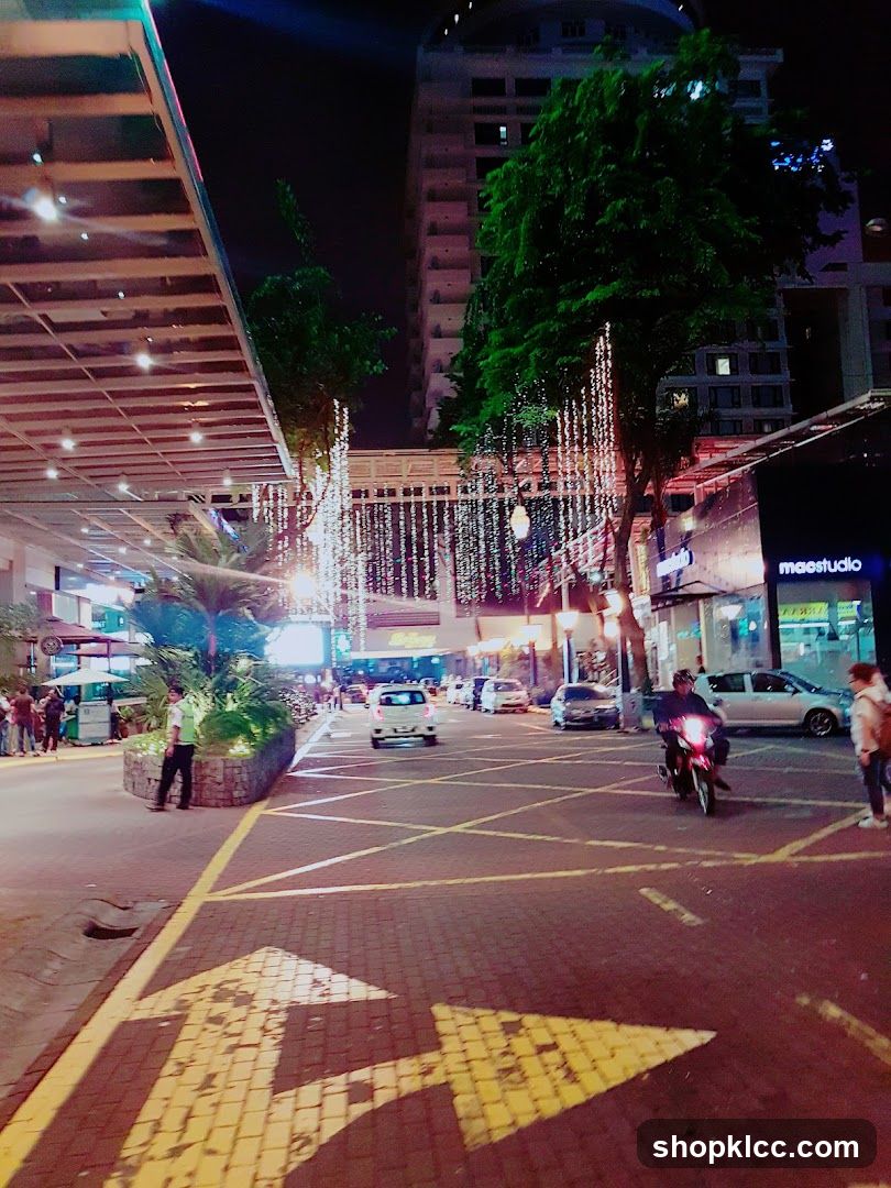 Night Street Scene with Decorations