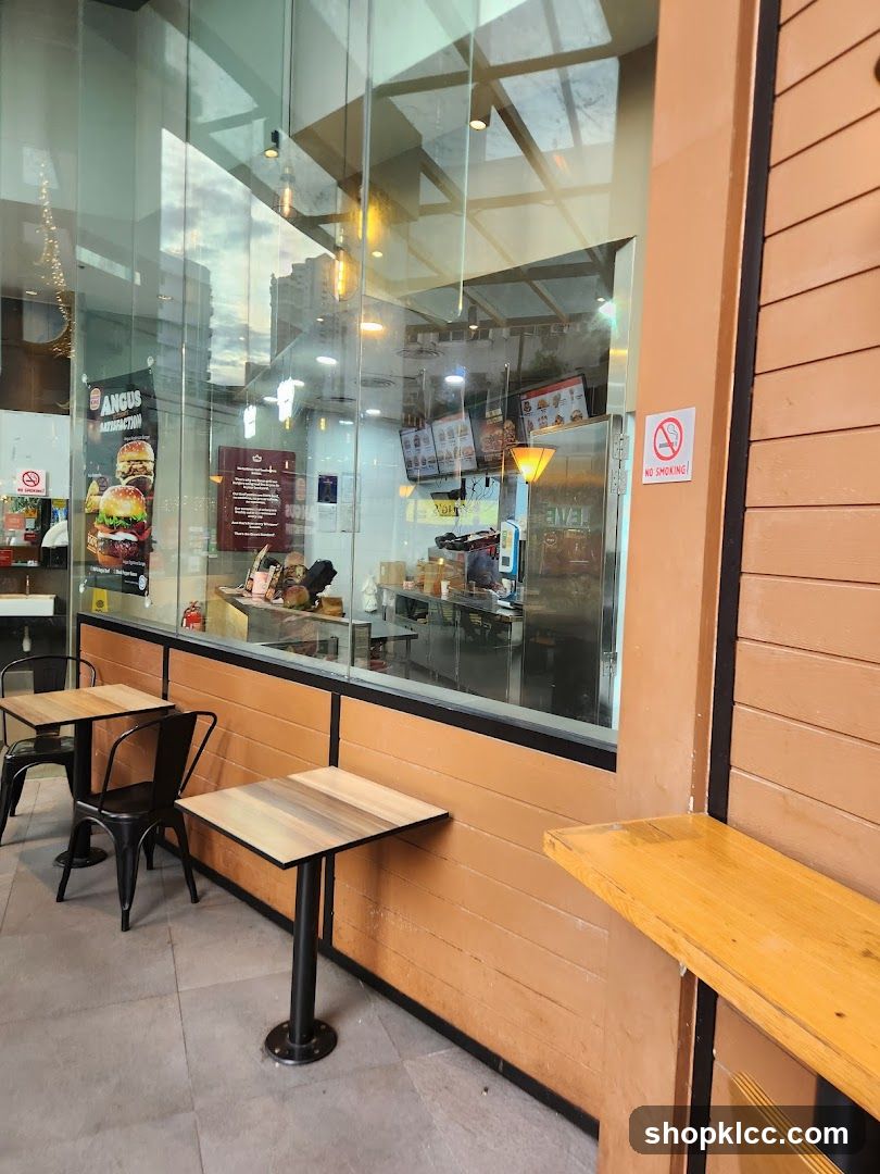 Restaurant Interior View Through Window