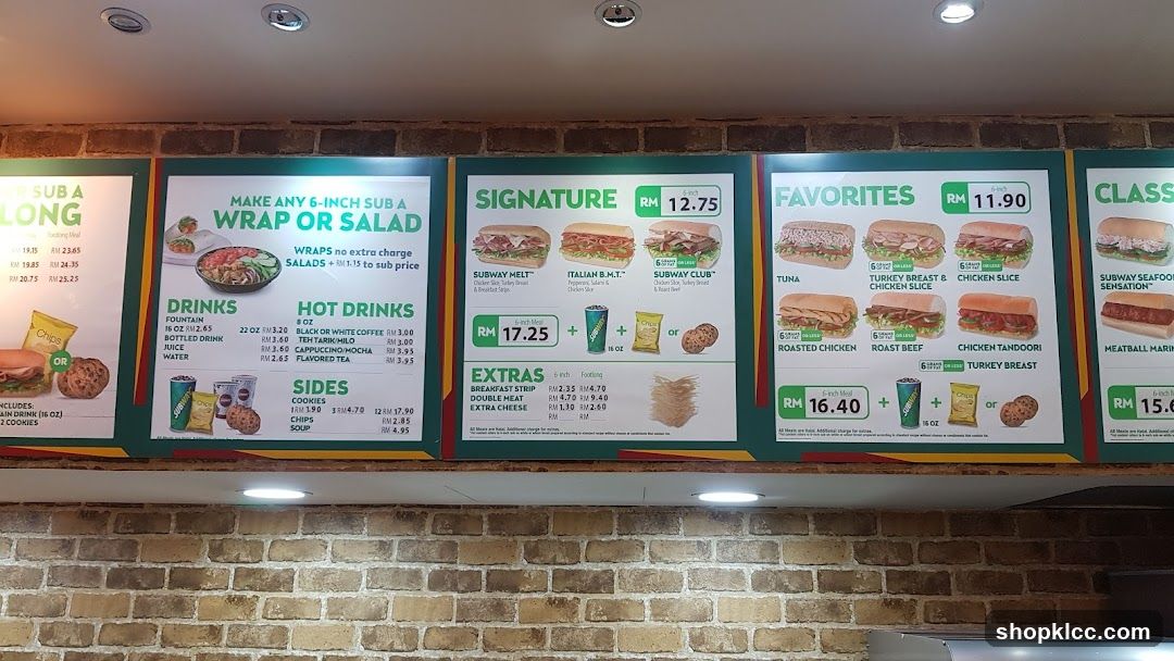 Subway Menu Board
