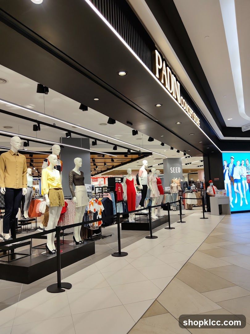Clothing store interior with mannequins