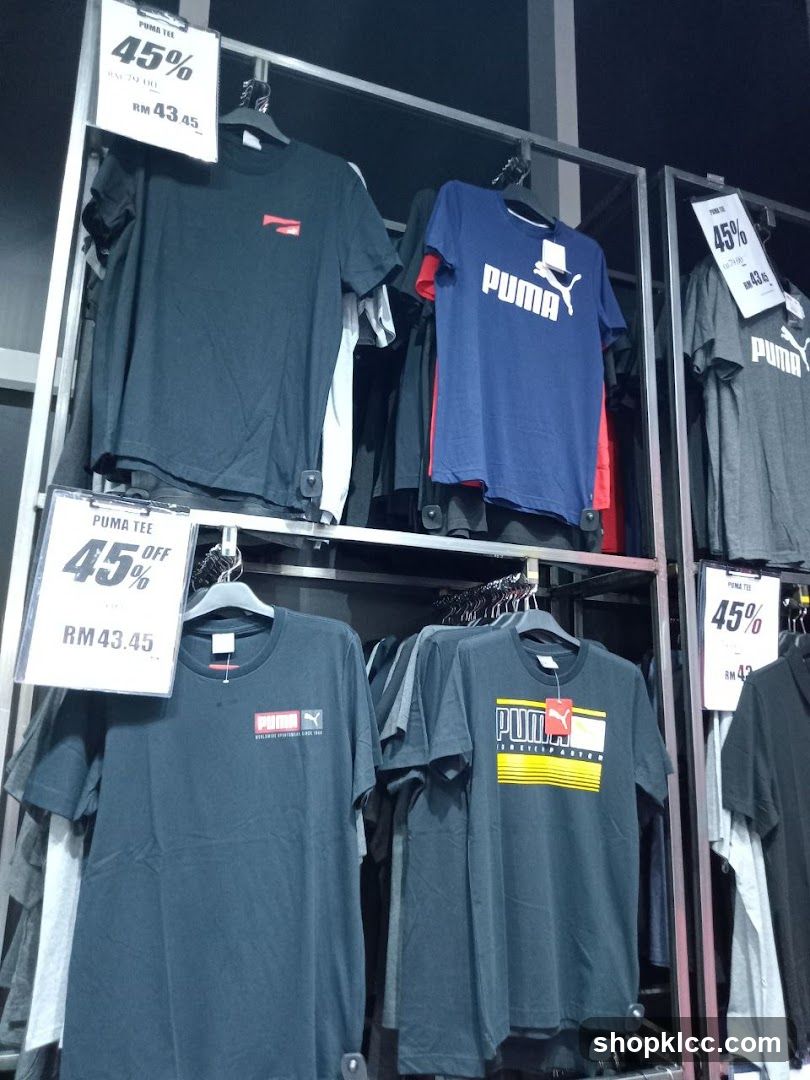 Puma T-shirts on display