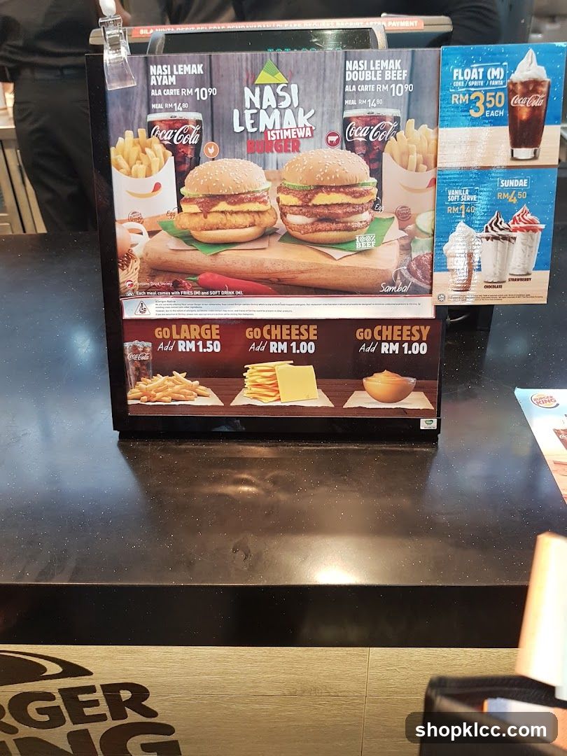 Burger King Menu Display