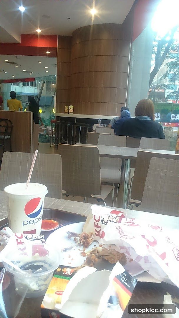KFC Interior with Food and Drink