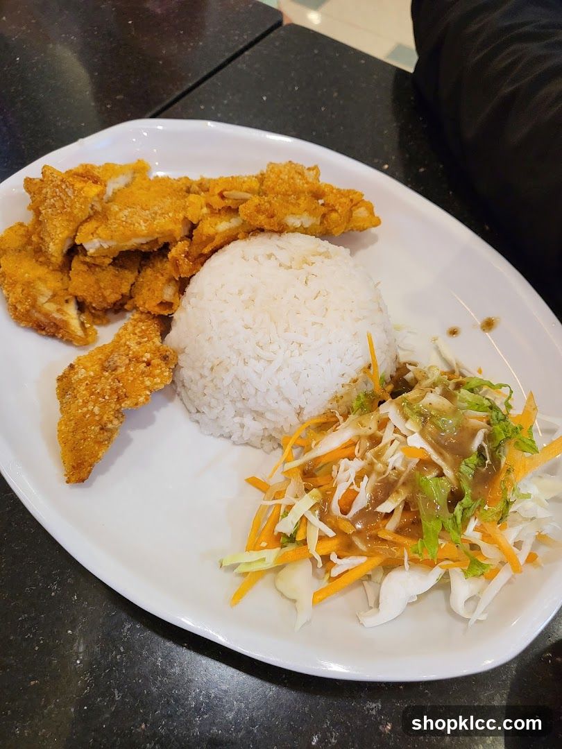 Fried Chicken and Rice Plate