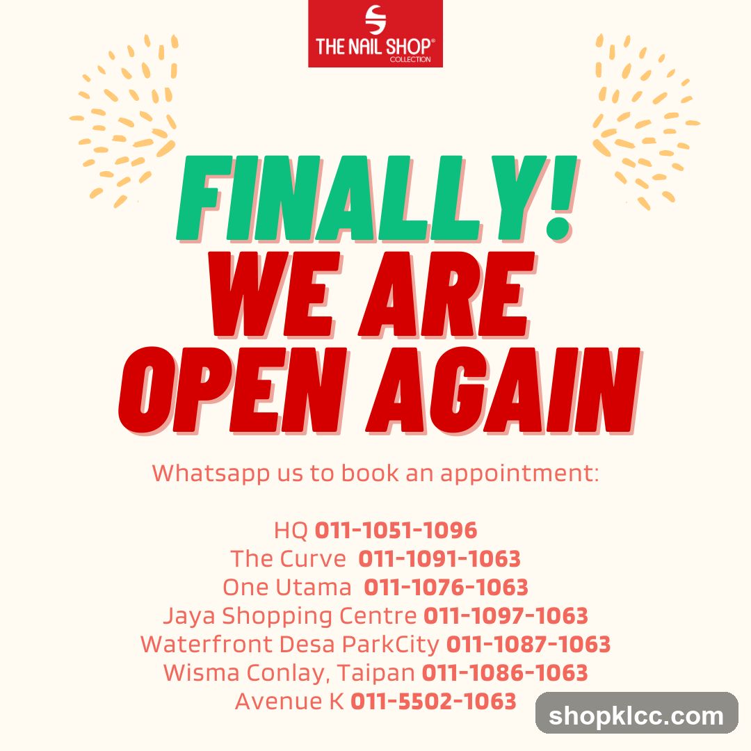 The Nail Shop Reopening Announcement