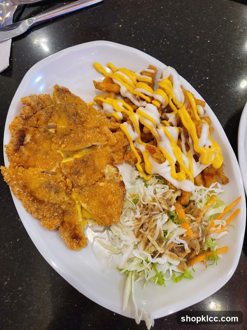 Fried Chicken and Fries with Coleslaw