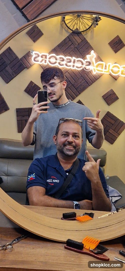 Barbershop Interior Mirror Selfie