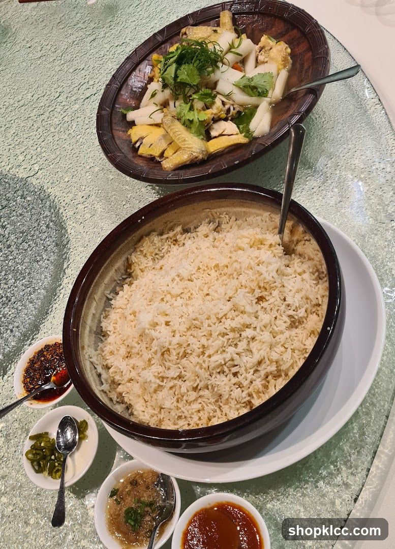 Steamed Rice with Chicken and Condiments