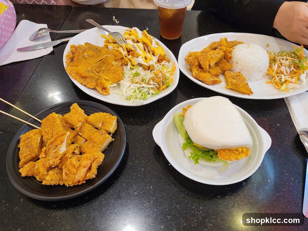 Korean Fried Chicken and Rice Meal