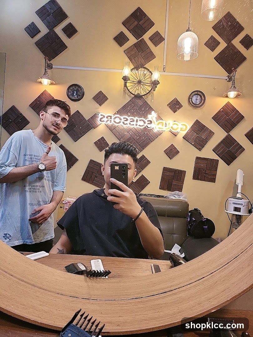 Barbershop Interior Mirror Reflection