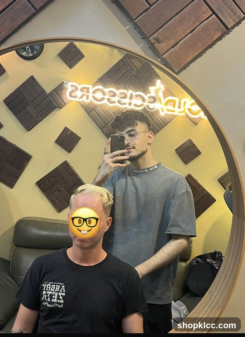 Barbershop Interior Mirror Selfie