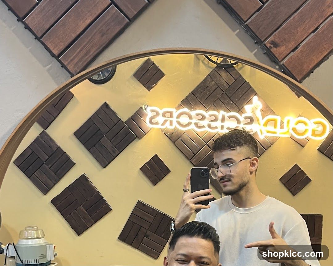 Barbershop Interior Mirror Reflection