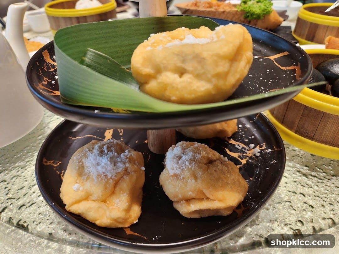 Fried Pastries on a Tiered Stand