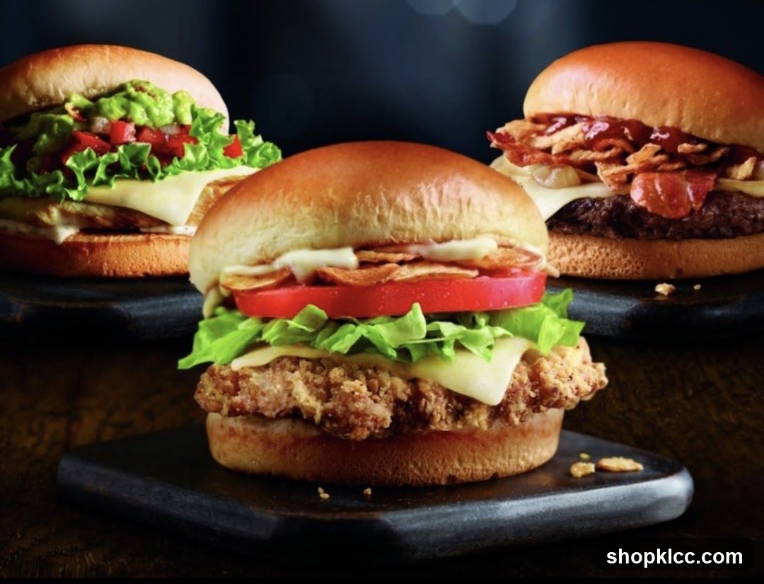 Three Burgers on Black Slices