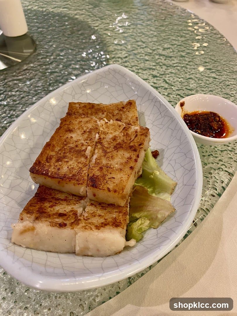Fried Turnip Cake with Chili Sauce
