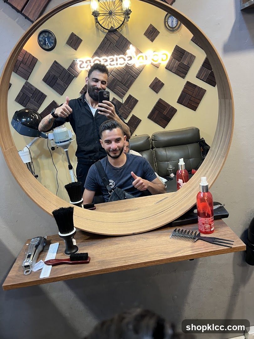 Barbershop Interior Reflection