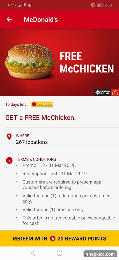 McDonald's Free McChicken Promo