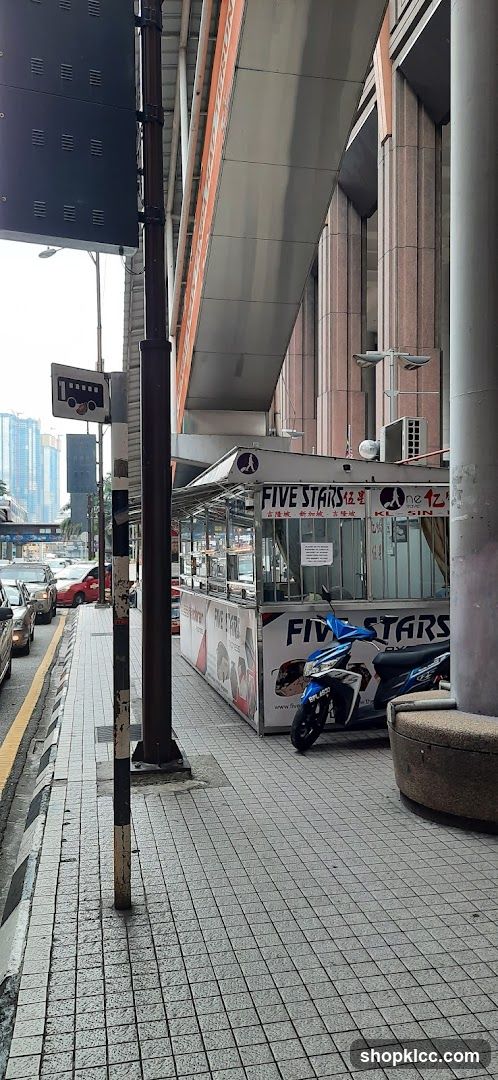 Street View with Food Stall and Scooter