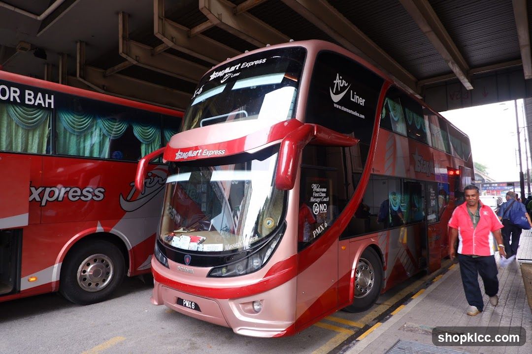 Red Double Decker Bus at Terminal