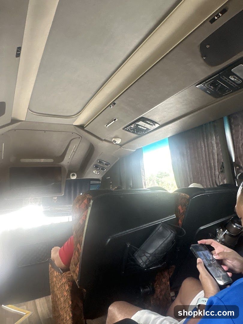 Interior of a vehicle with passengers