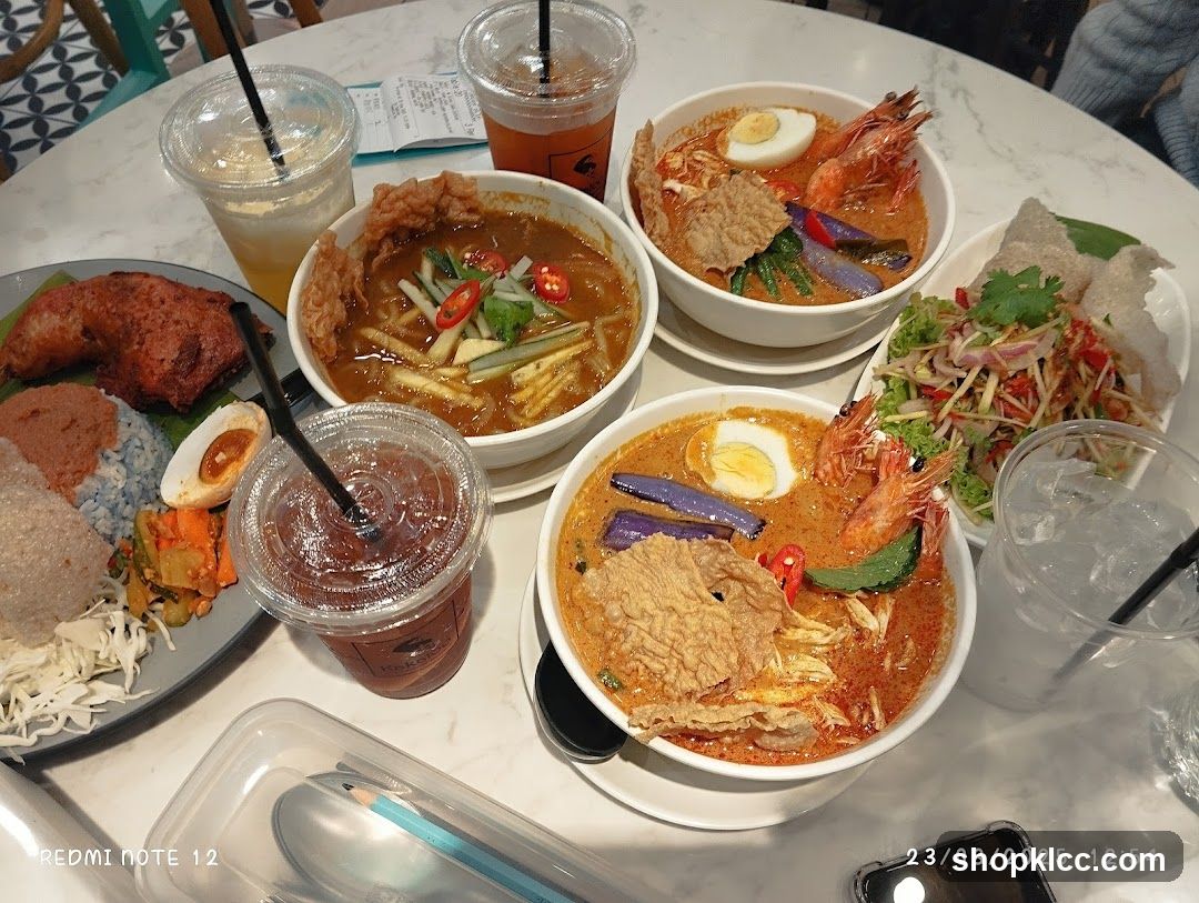 Thai Curry Noodle Meal Spread