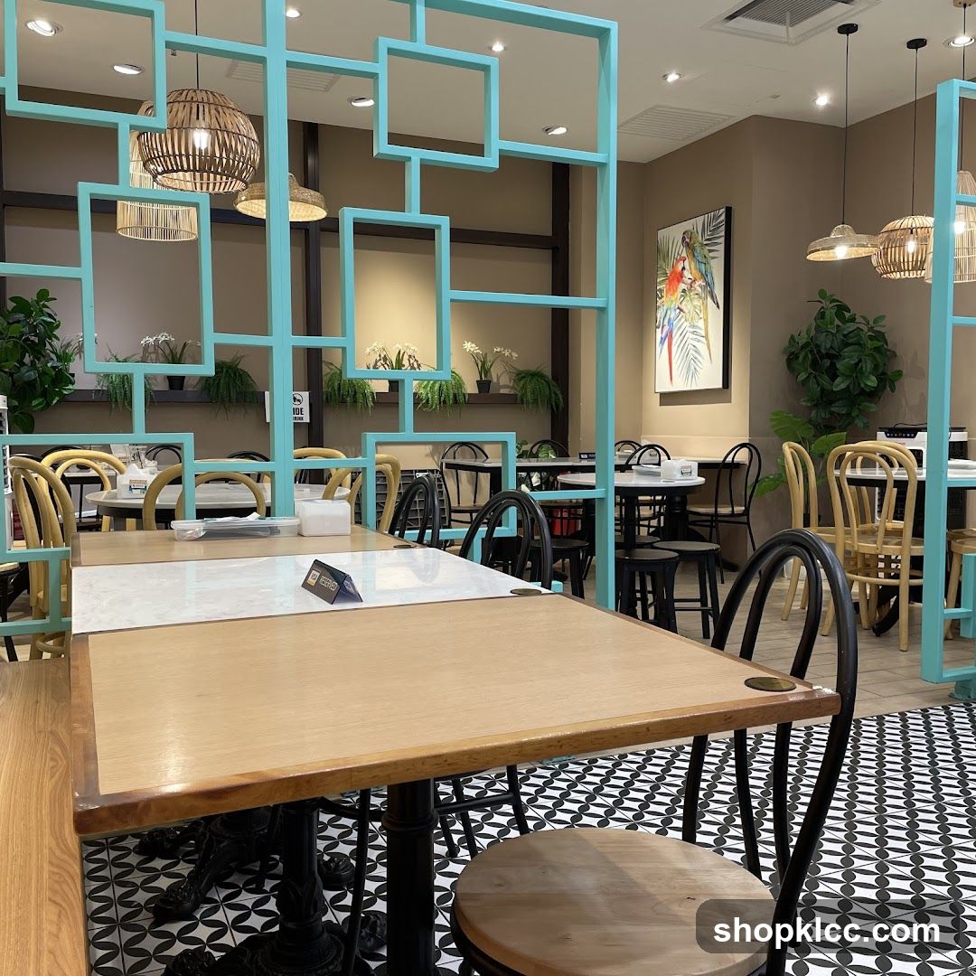Restaurant Interior with Decorative Partition