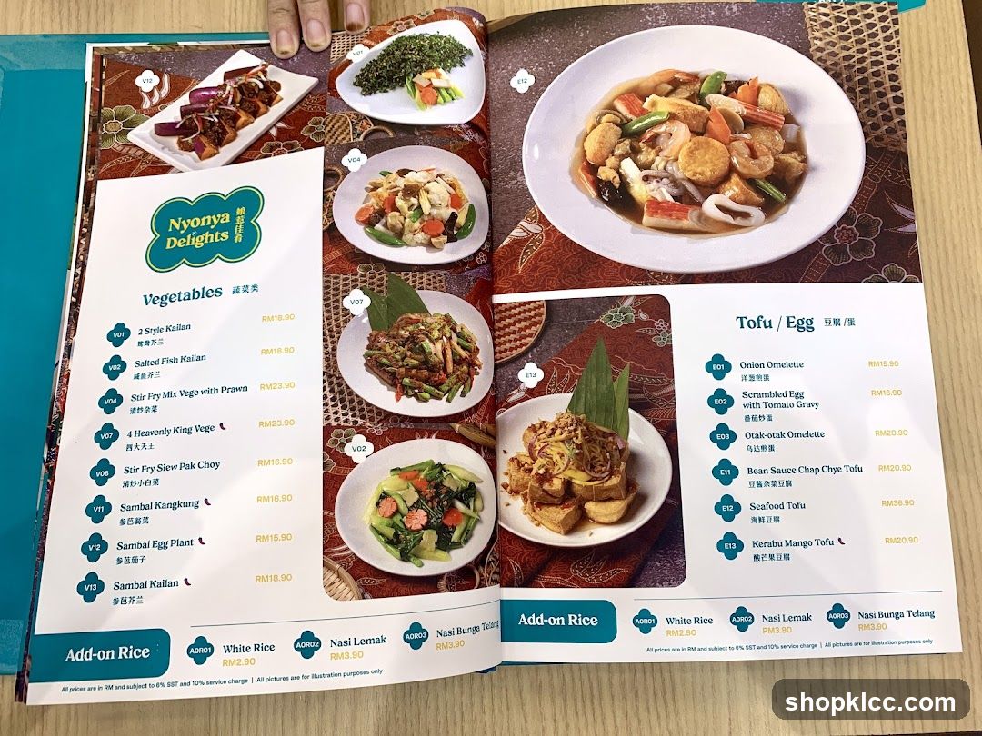 Nyonya Delight's Menu