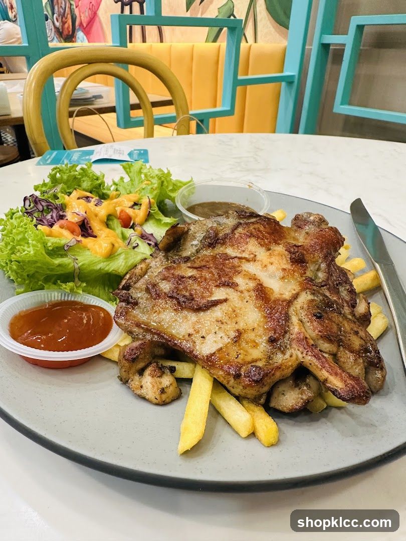 Grilled Chicken Plate with Fries and Salad