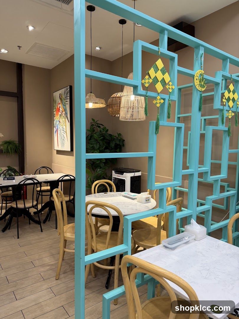 Interior of a restaurant or cafe with decorative elements