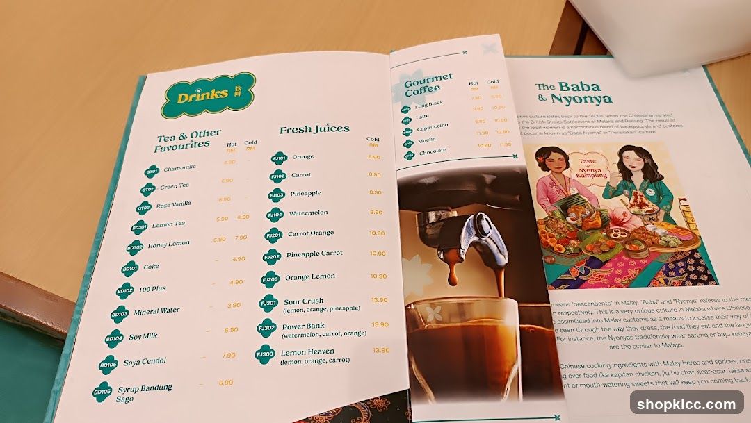 Drinks Menu