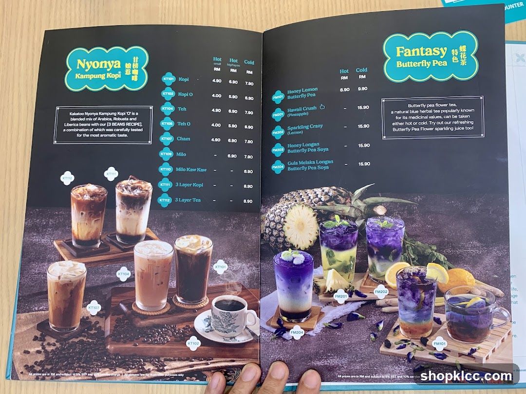 Nyonya Kampung Kop & Fantasy Butterfly Pea Menu