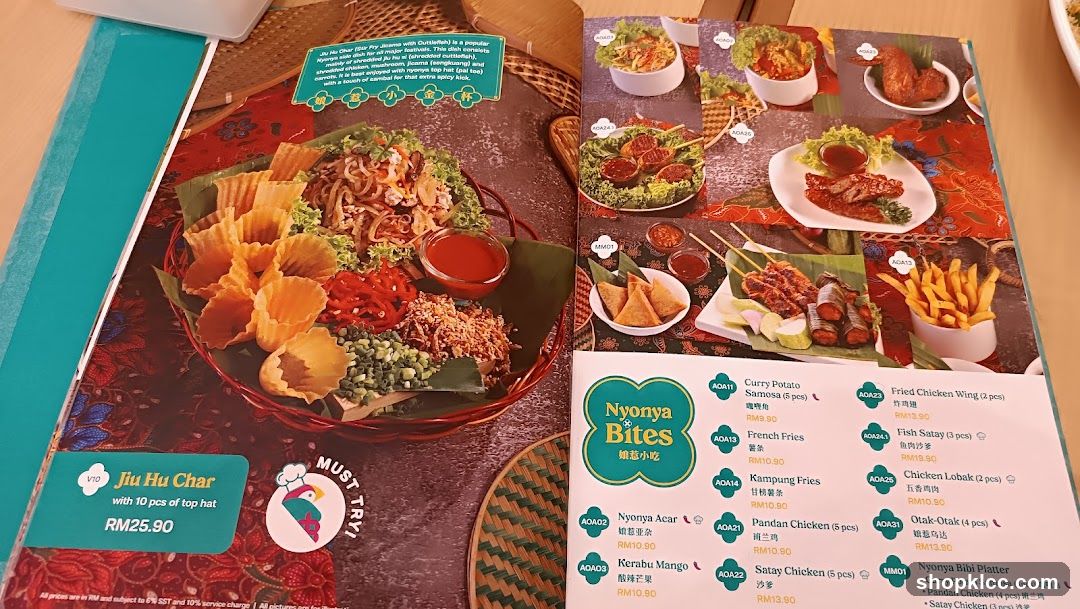 Nyonya & Bites Menu
