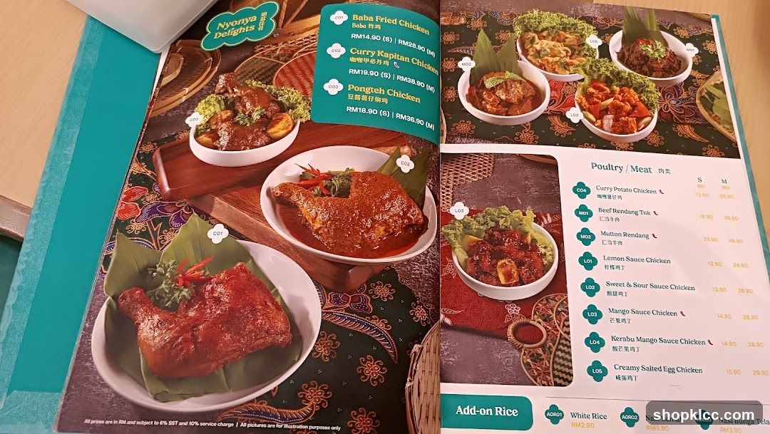 Nyonya Delights Menu