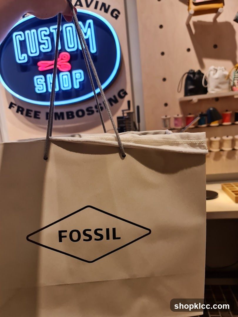 Fossil Shopping Bag with Custom Shop Signage