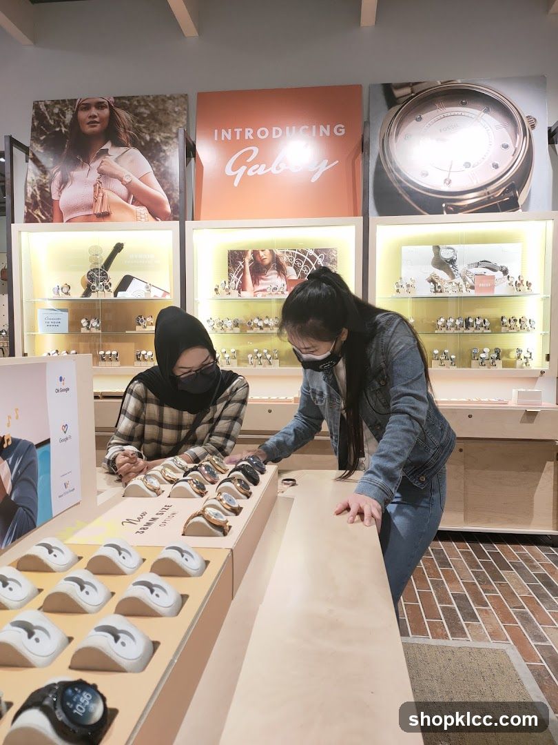 Customers browsing watches