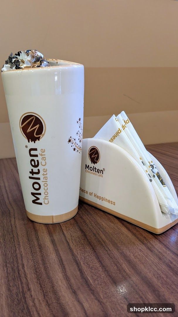 Molten Chocolate Cafe Drink and Condiments