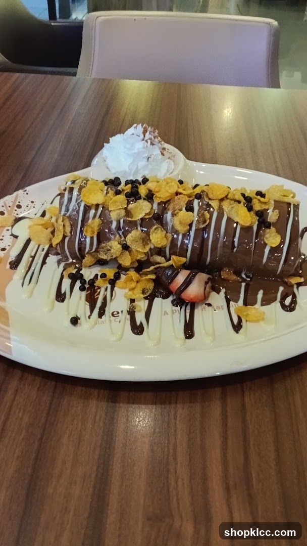 Chocolate Roll Dessert with Toppings