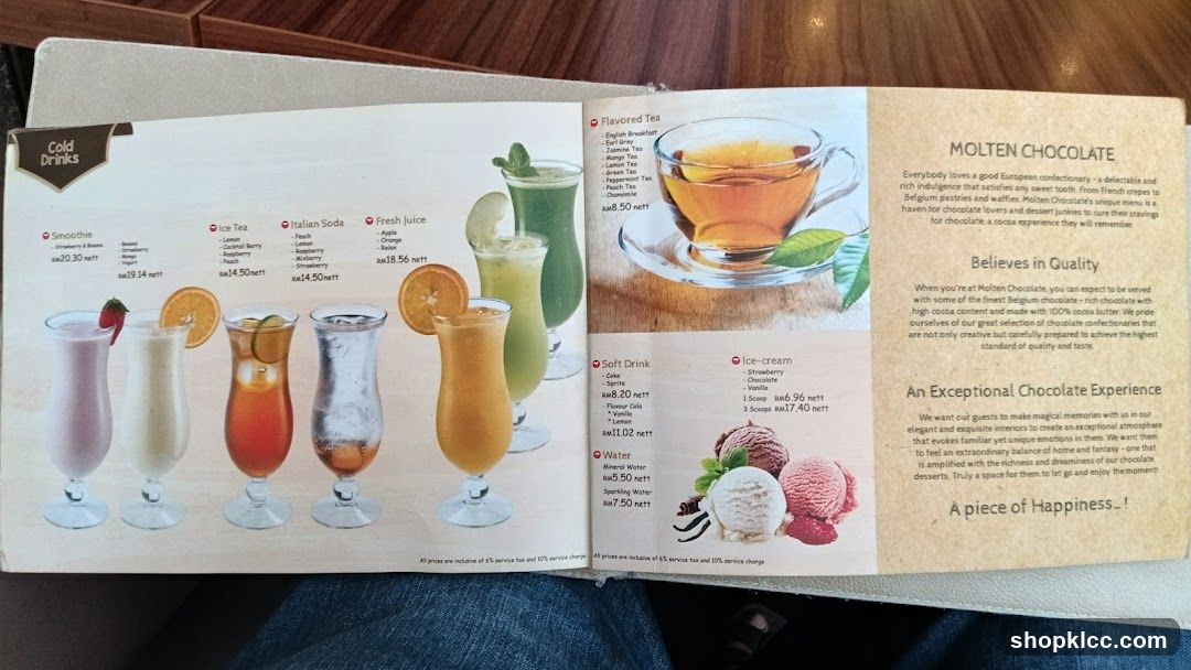 Cold Drinks Menu Page