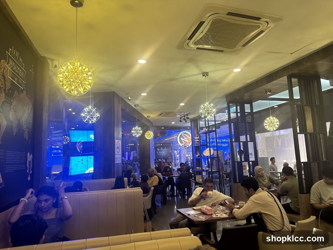Restaurant Interior with Hanging Lights