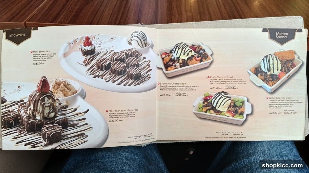 Brownies and Molten Special Menu Page