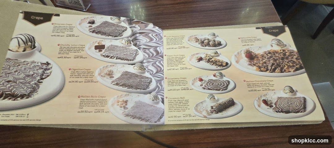 Crepes Menu
