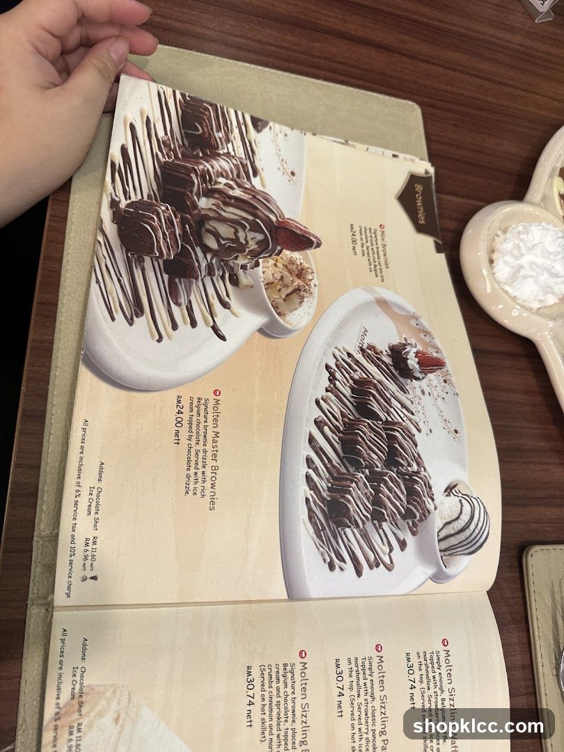 Dessert Menu Page