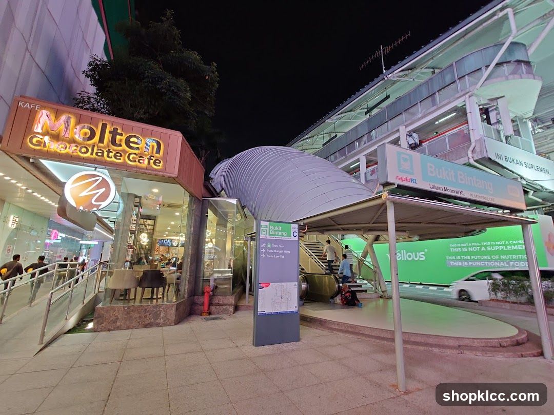 Molten Chocolate Cafe and Bukit Bintang MRT Station Entrance