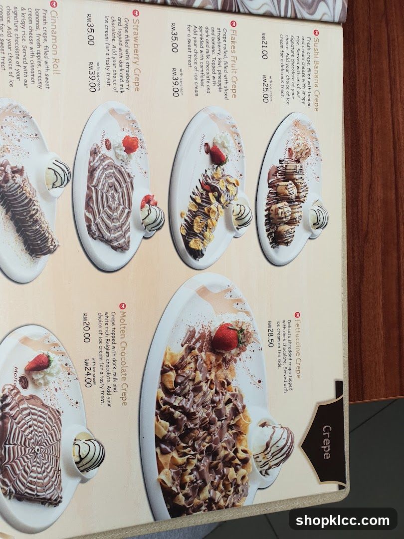 Crepes Menu