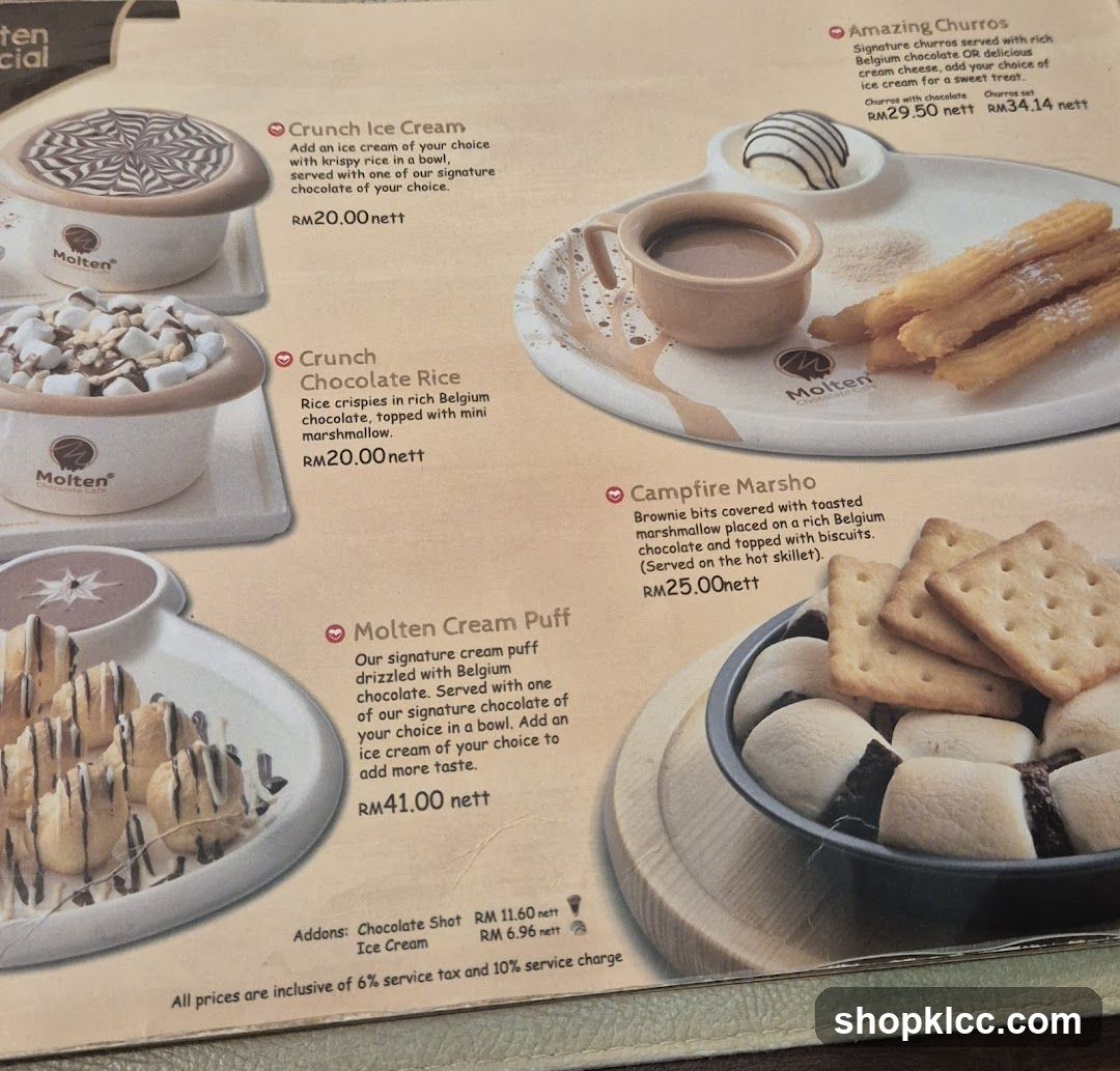 Molten Menu Page