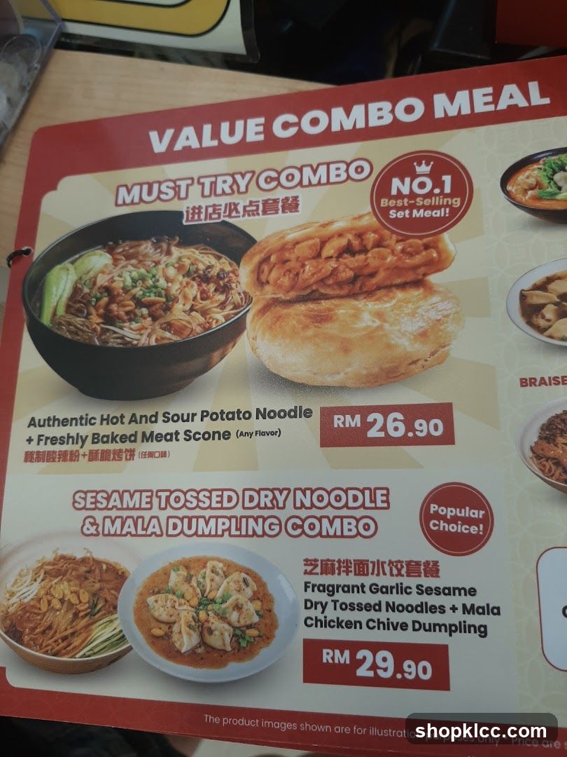 Value Combo Meal Menu