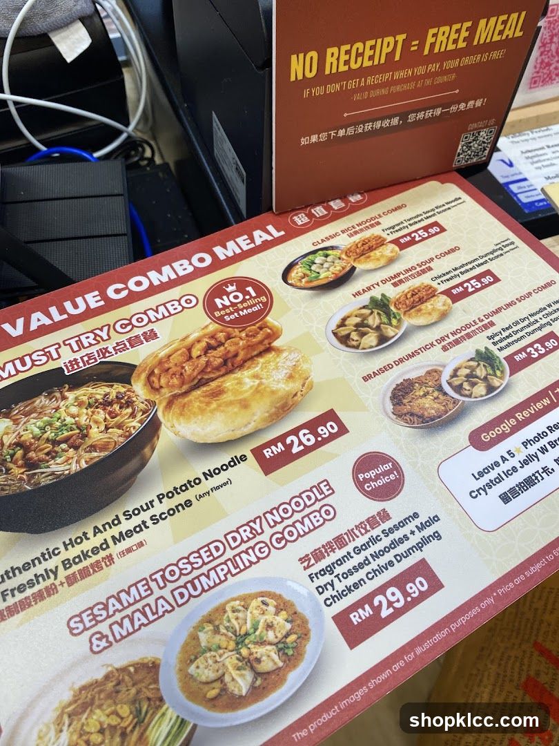 Value Combo Meal Menu