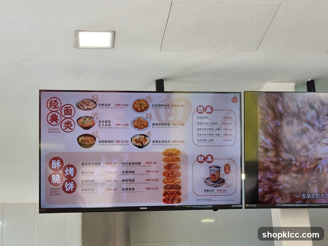 Classic Noodles & Fried Buns Menu Board