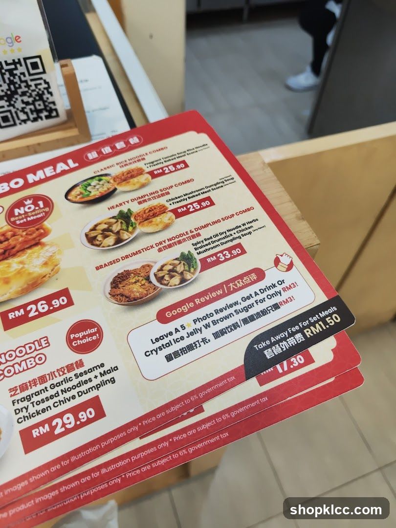 Dumpling Combo Menu
